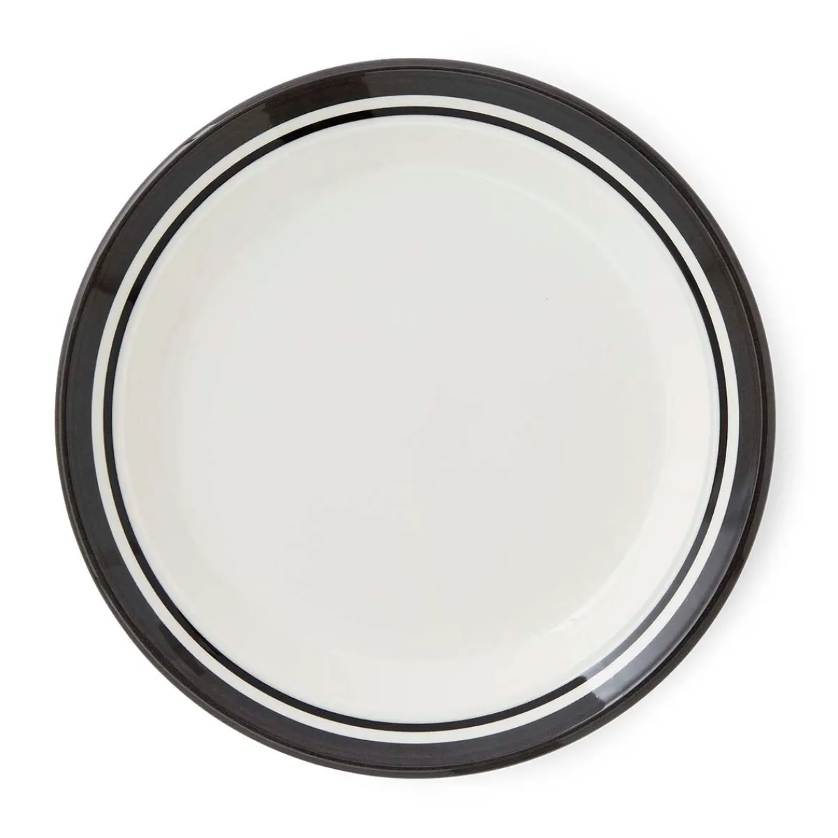 Portmeirion Potter's Stripe Set of 4 Dinner Plates, Black Best