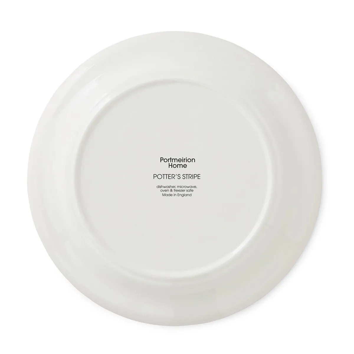 Portmeirion Potter's Stripe Set of 4 Dinner Plates, Black Best