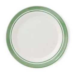 Portmeirion Potter's Stripe Set of 4 Dinner Plates, Green Hot