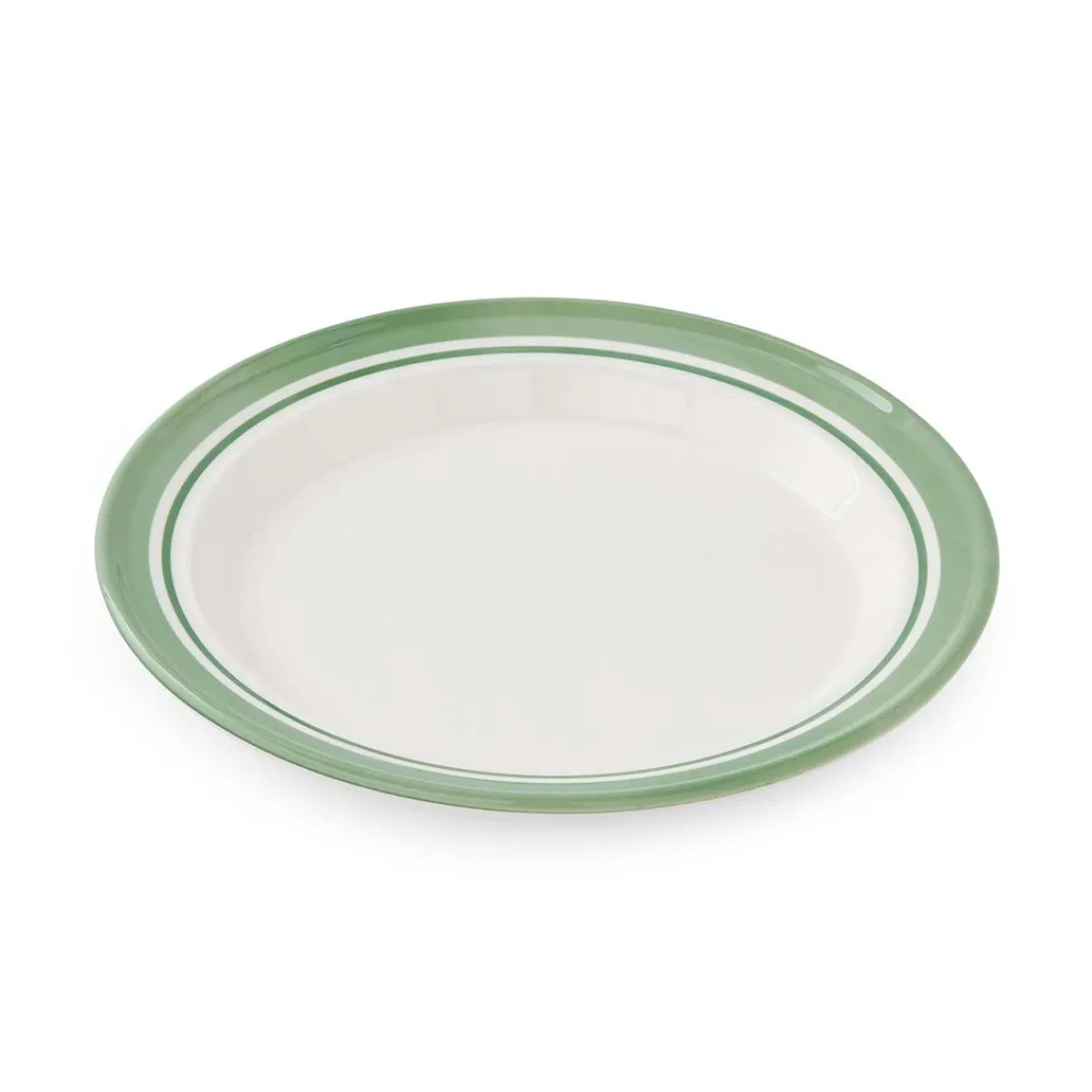 Portmeirion Potter's Stripe Set of 4 Dinner Plates, Green Hot