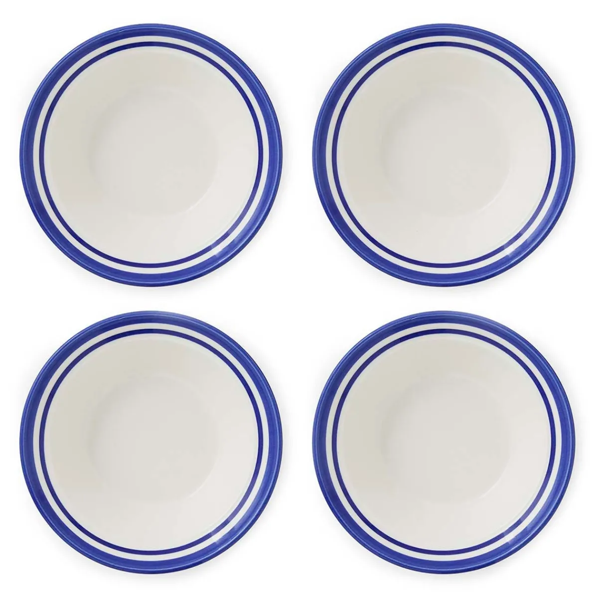 Portmeirion Potter's Stripe Set of 4 Oatmeal Bowls, Blue Sale