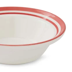 Portmeirion Potter's Stripe Set of 4 Oatmeal Bowls, Red Hot