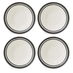 Portmeirion Potter's Stripe Set of 4 Oatmeal Bowls, Black Outlet