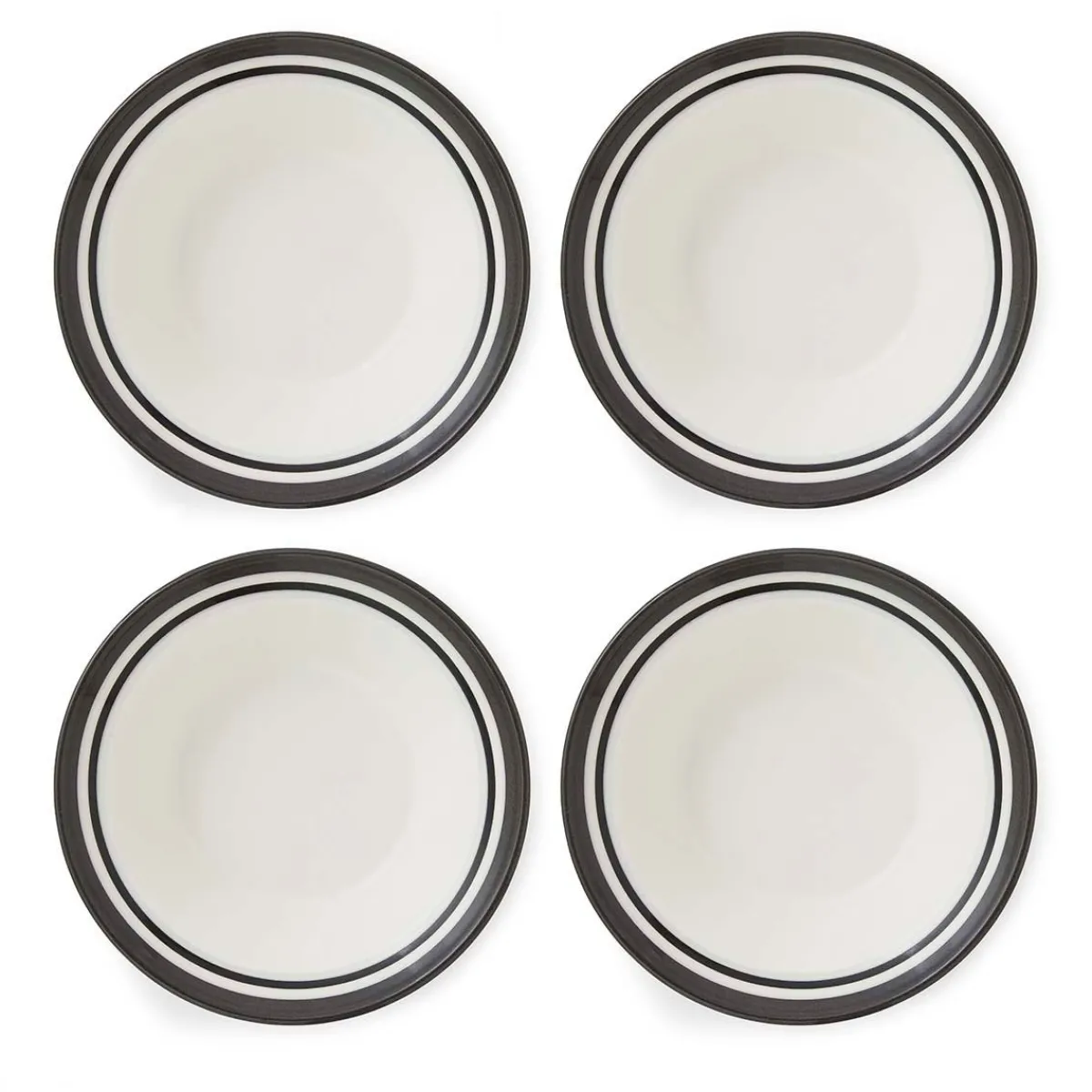 Portmeirion Potter's Stripe Set of 4 Oatmeal Bowls, Black Outlet