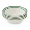 Portmeirion Potter's Stripe Set of 4 Oatmeal Bowls, Green Hot