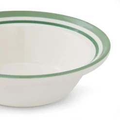 Portmeirion Potter's Stripe Set of 4 Oatmeal Bowls, Green Hot