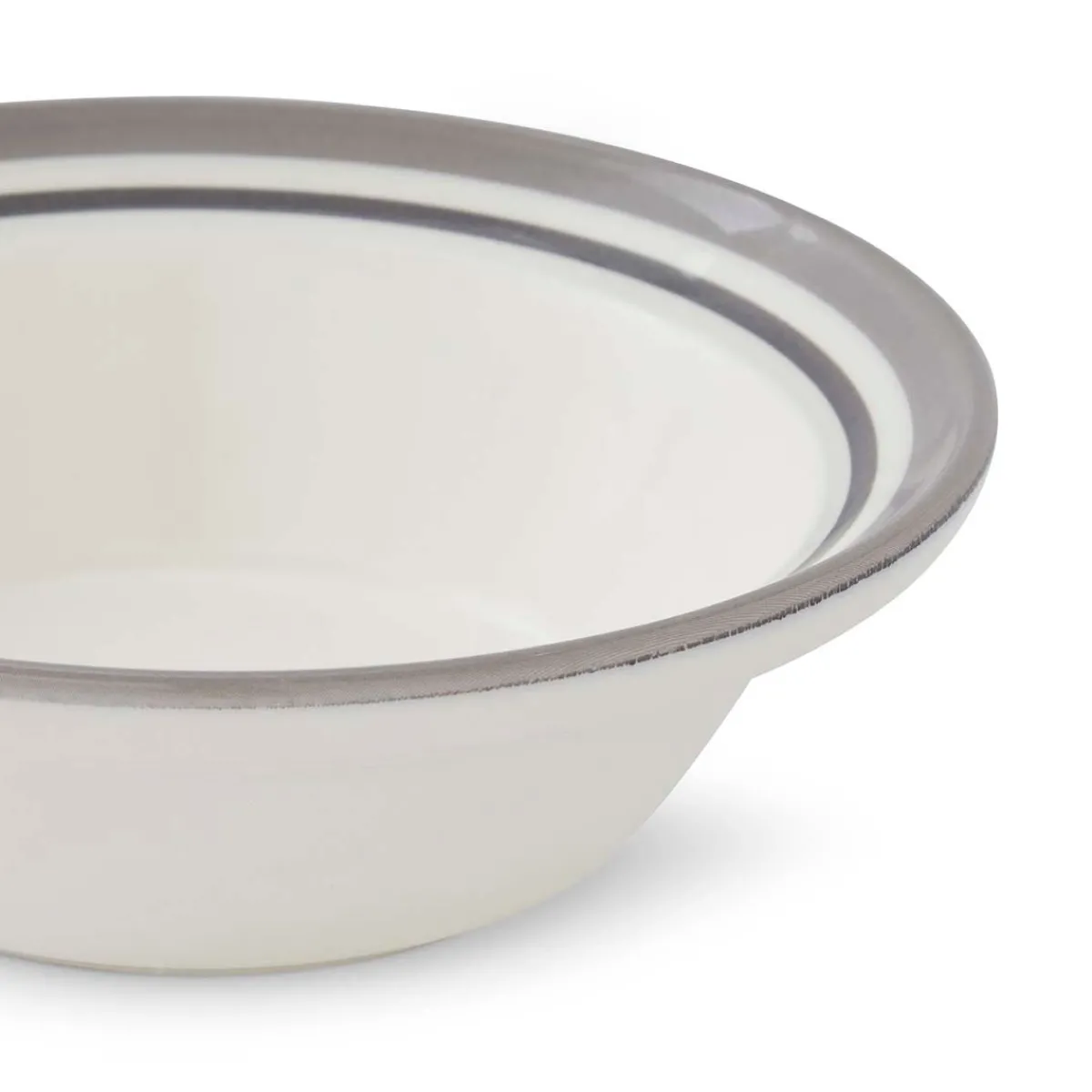 Portmeirion Potter's Stripe Set of 4 Oatmeal Bowls, Grey Best