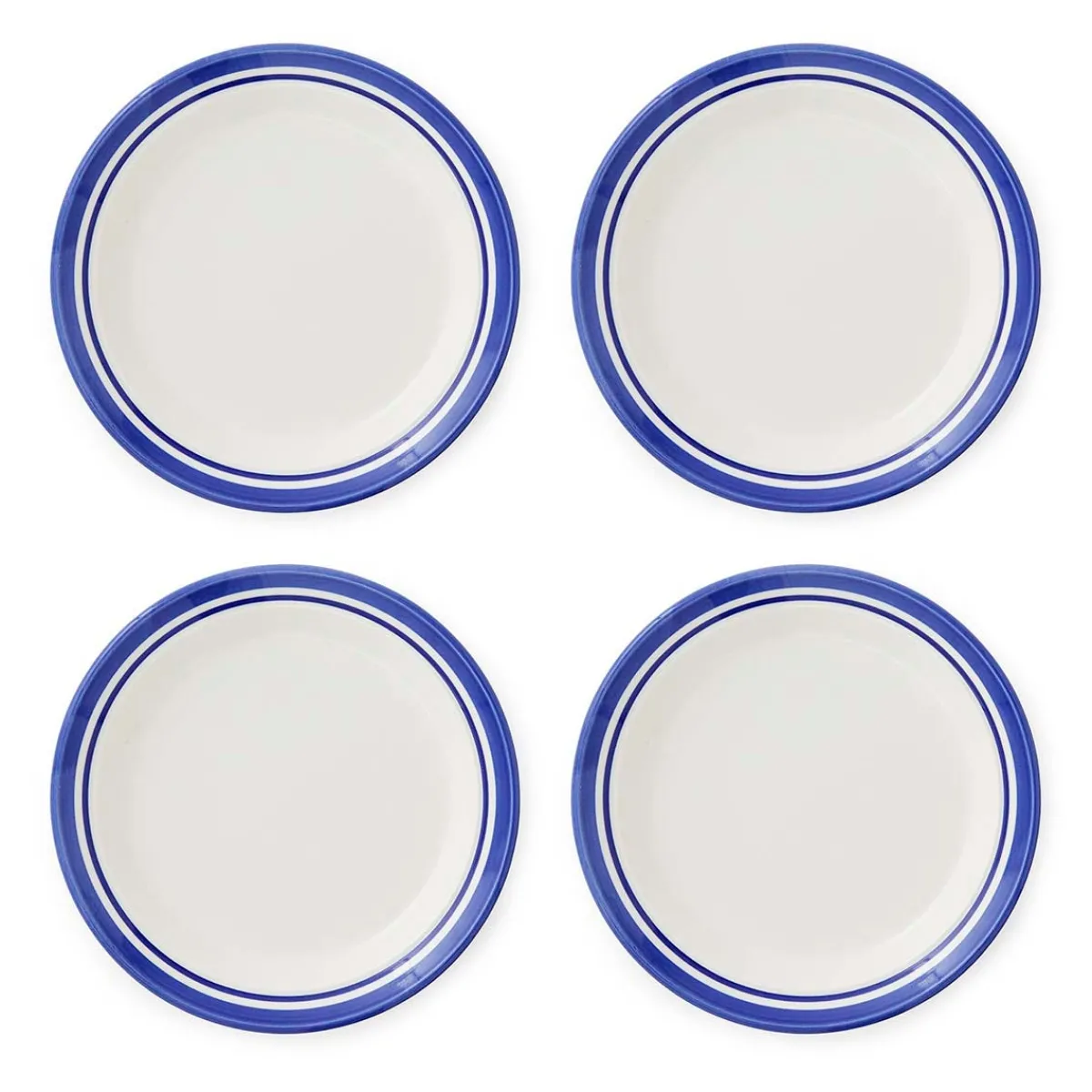 Portmeirion Potter's Stripe Set of 4 Side Plates, Blue Fashion
