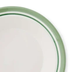 Portmeirion Potter's Stripe Set of 4 Soup Plates, Green New