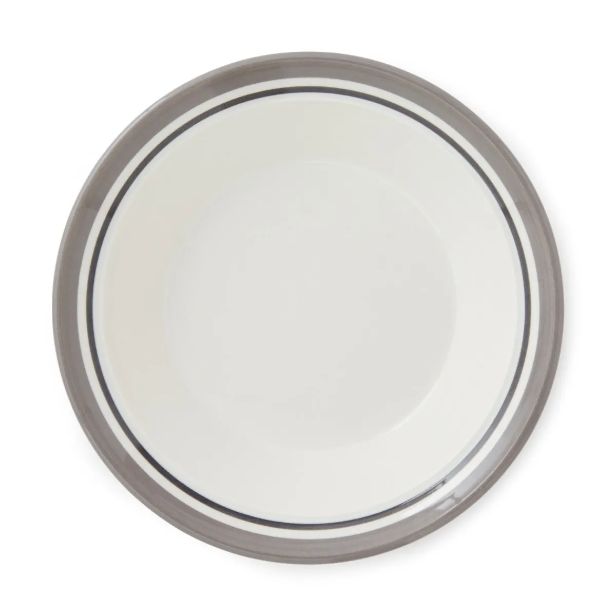 Portmeirion Potter's Stripe Set of 4 Soup Plates, Grey Clearance