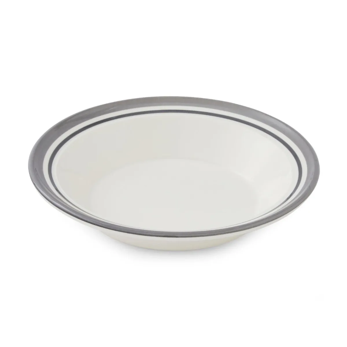 Portmeirion Potter's Stripe Set of 4 Soup Plates, Grey Clearance