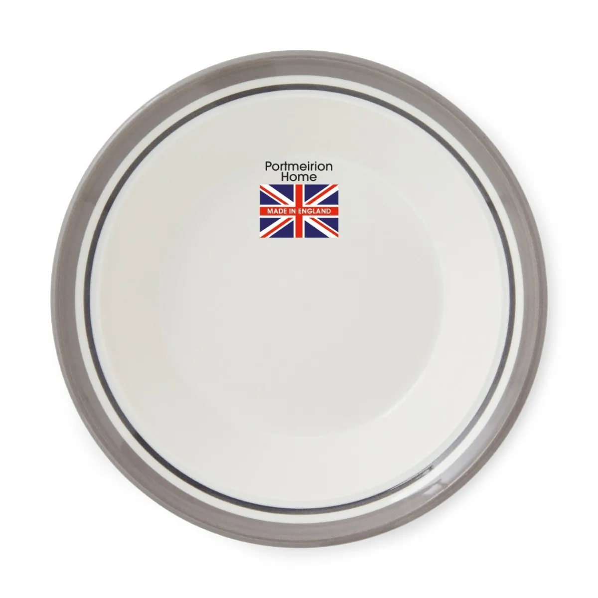 Portmeirion Potter's Stripe Set of 4 Soup Plates, Grey Clearance