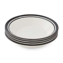 Portmeirion Potter's Stripe Set of 4 Soup Plates, Black Online