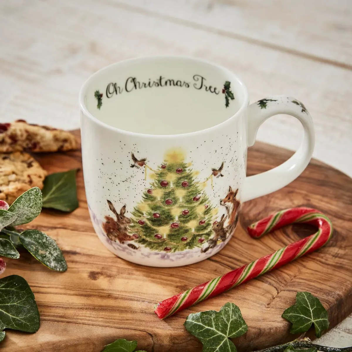 Royal Worcester Wrendale Designs Oh Christmas Tree Fine Bone China Mug Outlet