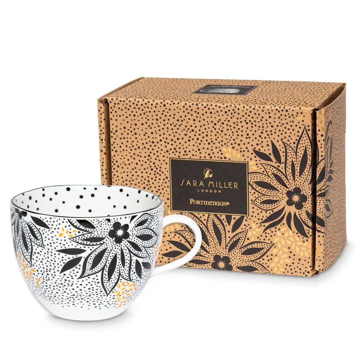 Portmeirion Sara Miller Artisanne Noir Mug, Lotus Online