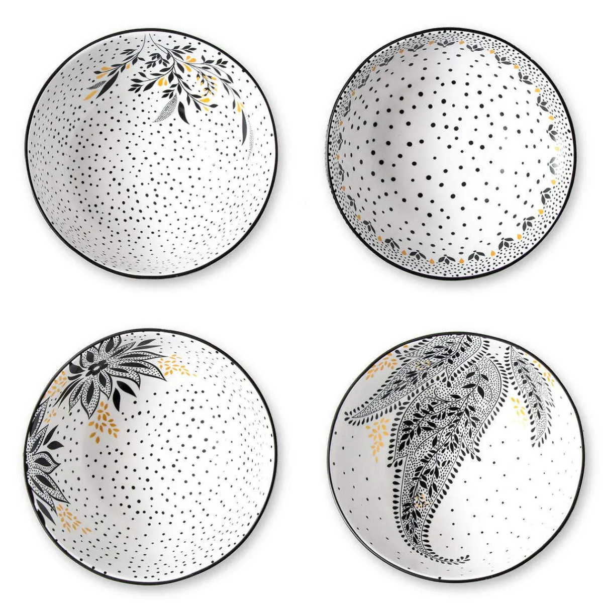 Portmeirion Sara Miller Artisanne Noir Set of 4 Cereal Bowls Discount