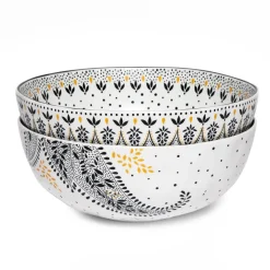 Portmeirion Sara Miller Artisanne Noir Set of 2 Large Bowls Best