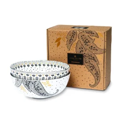 Portmeirion Sara Miller Artisanne Noir Set of 2 Large Bowls Best