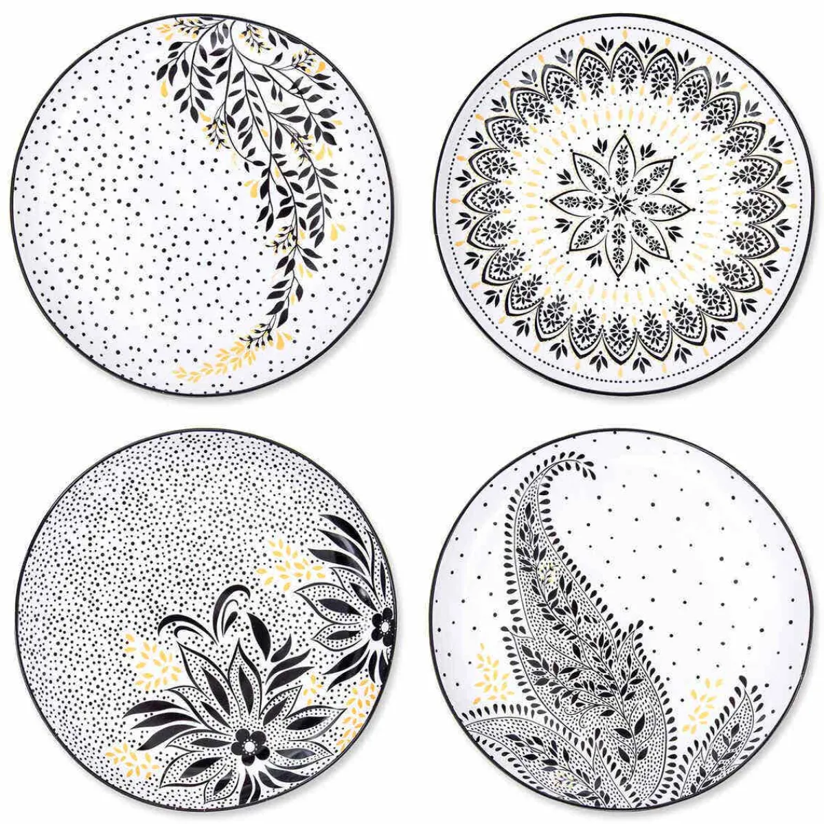 Portmeirion Sara Miller Artisanne Noir Set of 4 Salad Plates Best
