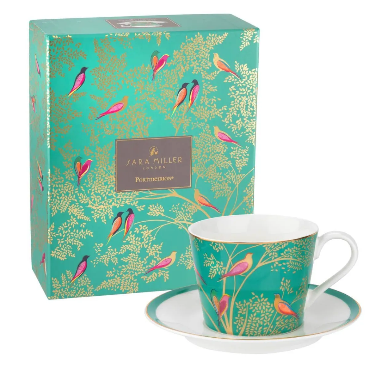 Portmeirion Sara Miller Chelsea Teacup & Saucer, Green Hot