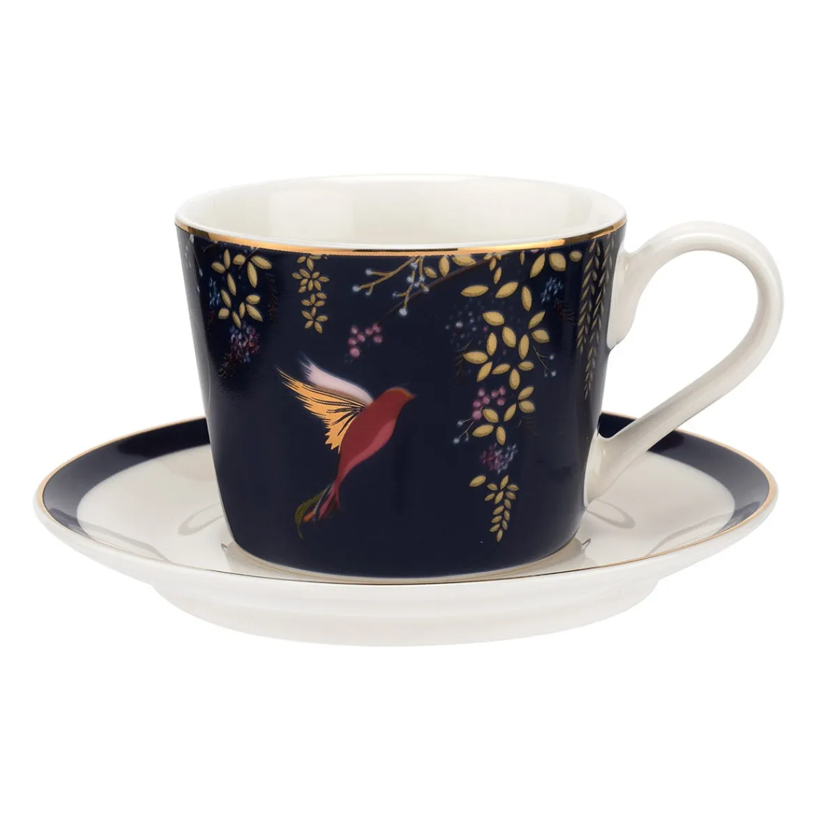 Portmeirion Sara Miller Chelsea Teacup & Saucer, Navy New