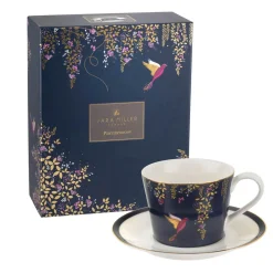 Portmeirion Sara Miller Chelsea Teacup & Saucer, Navy New