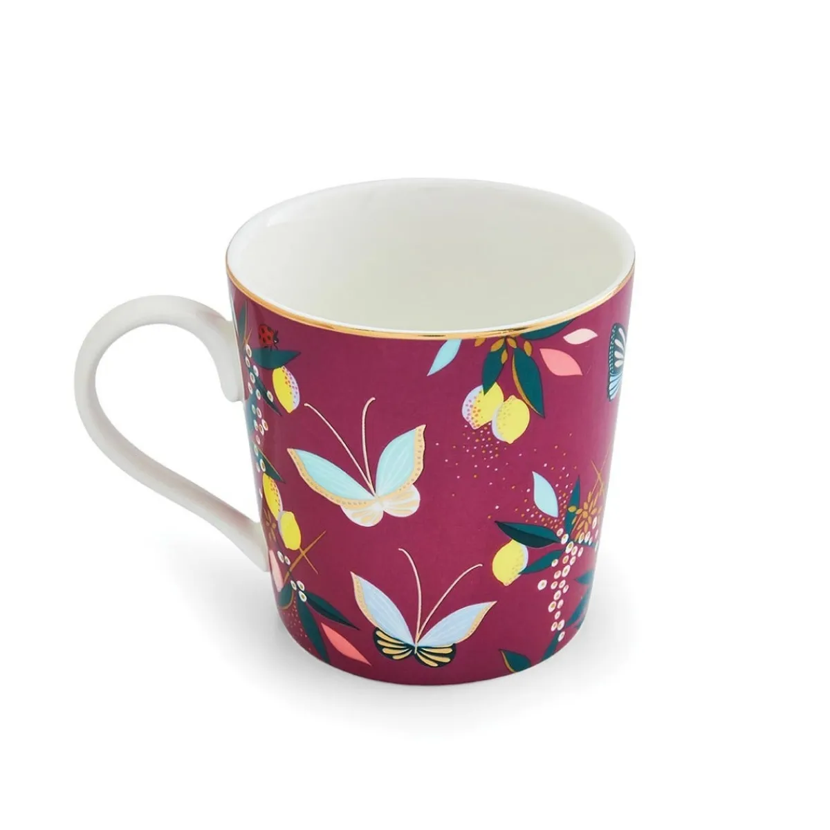 Portmeirion Sara Miller Orchard Mug, Deep Mauve Outlet