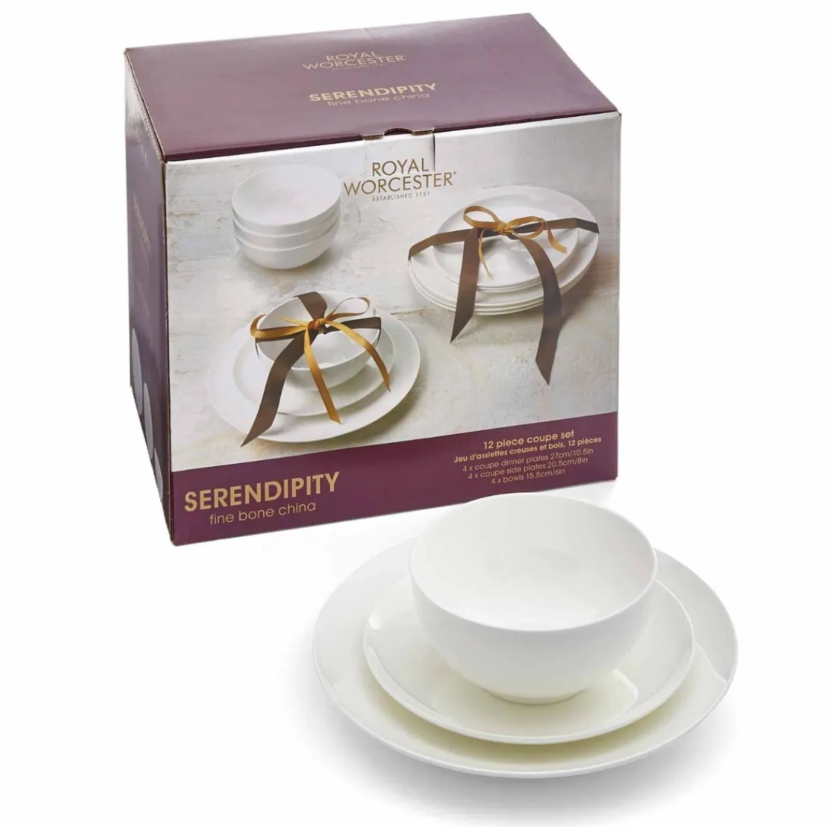 Royal Worcester Serendipity Coupe 12 Piece Dinner Set Hot