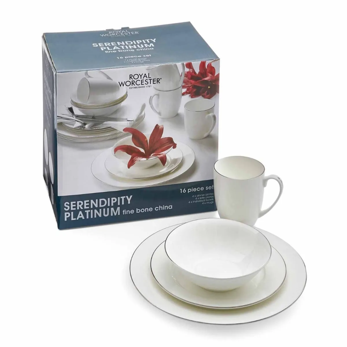 Royal Worcester Serendipity Platinum 16 Piece Dinner Set Online