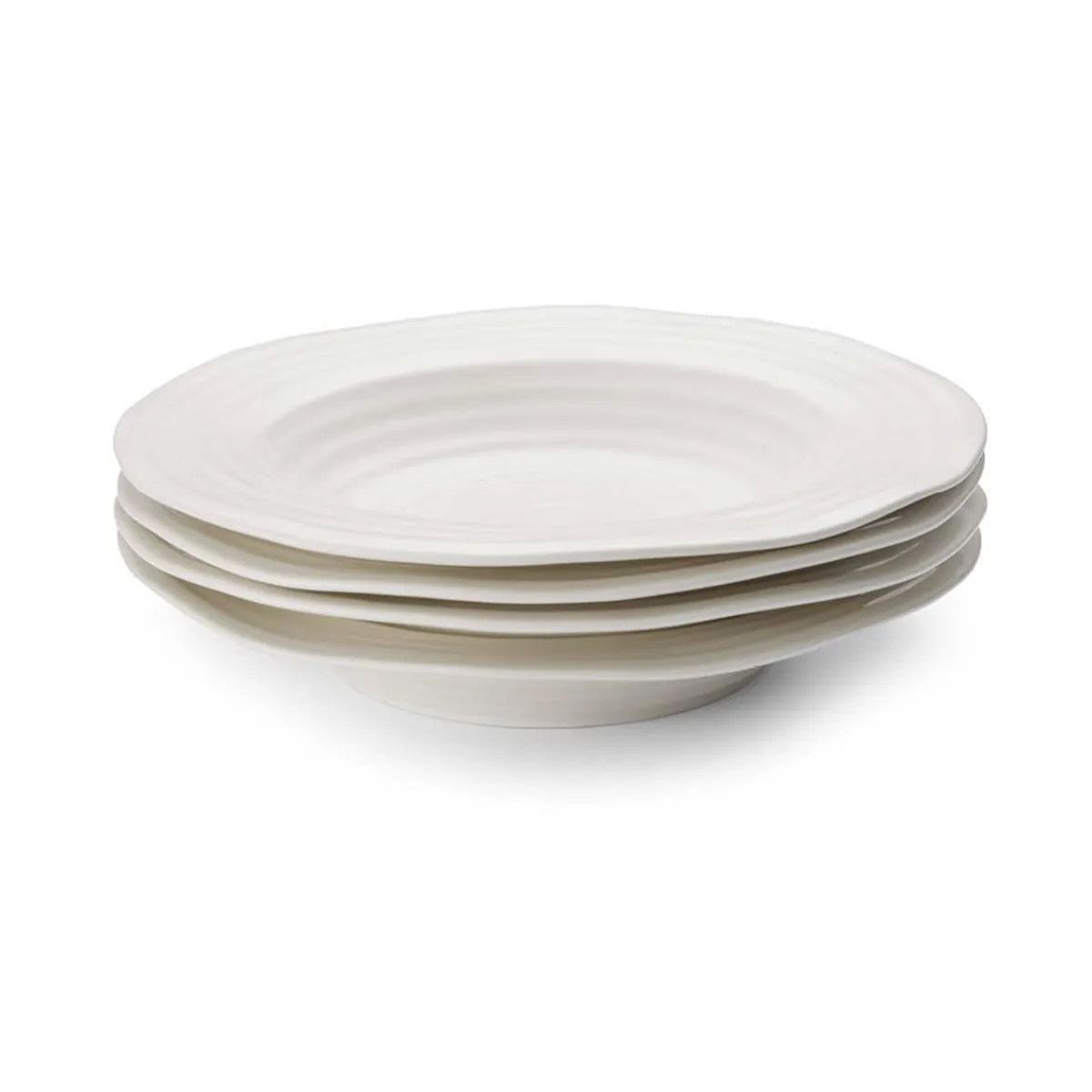 Portmeirion Sophie Conran Set of 4 Rimmed Soup Plates, White Best
