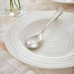 Portmeirion Sophie Conran Set of 4 Rimmed Soup Plates, White Best
