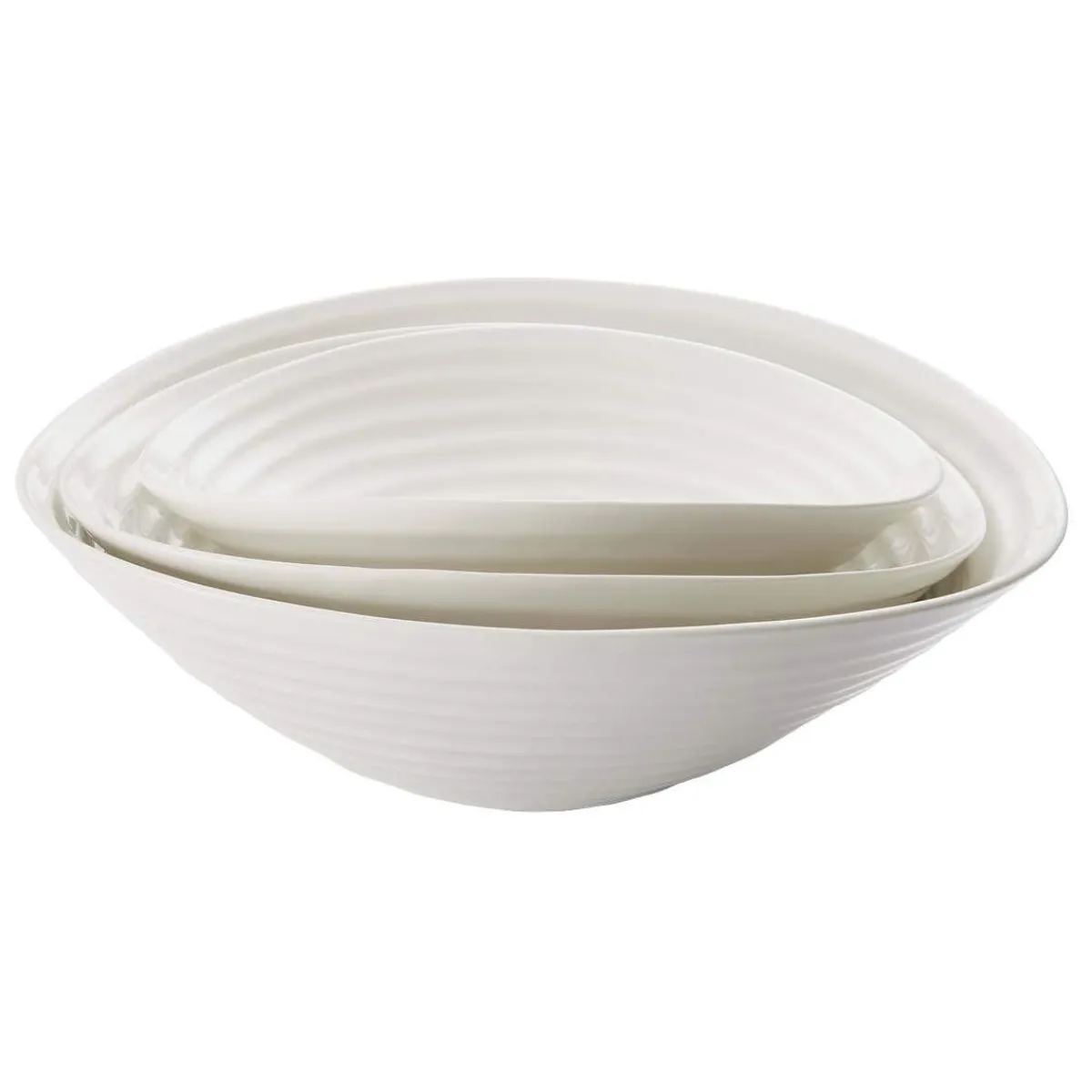Portmeirion Sophie Conran Set of 3 Salad Bowls, White Best