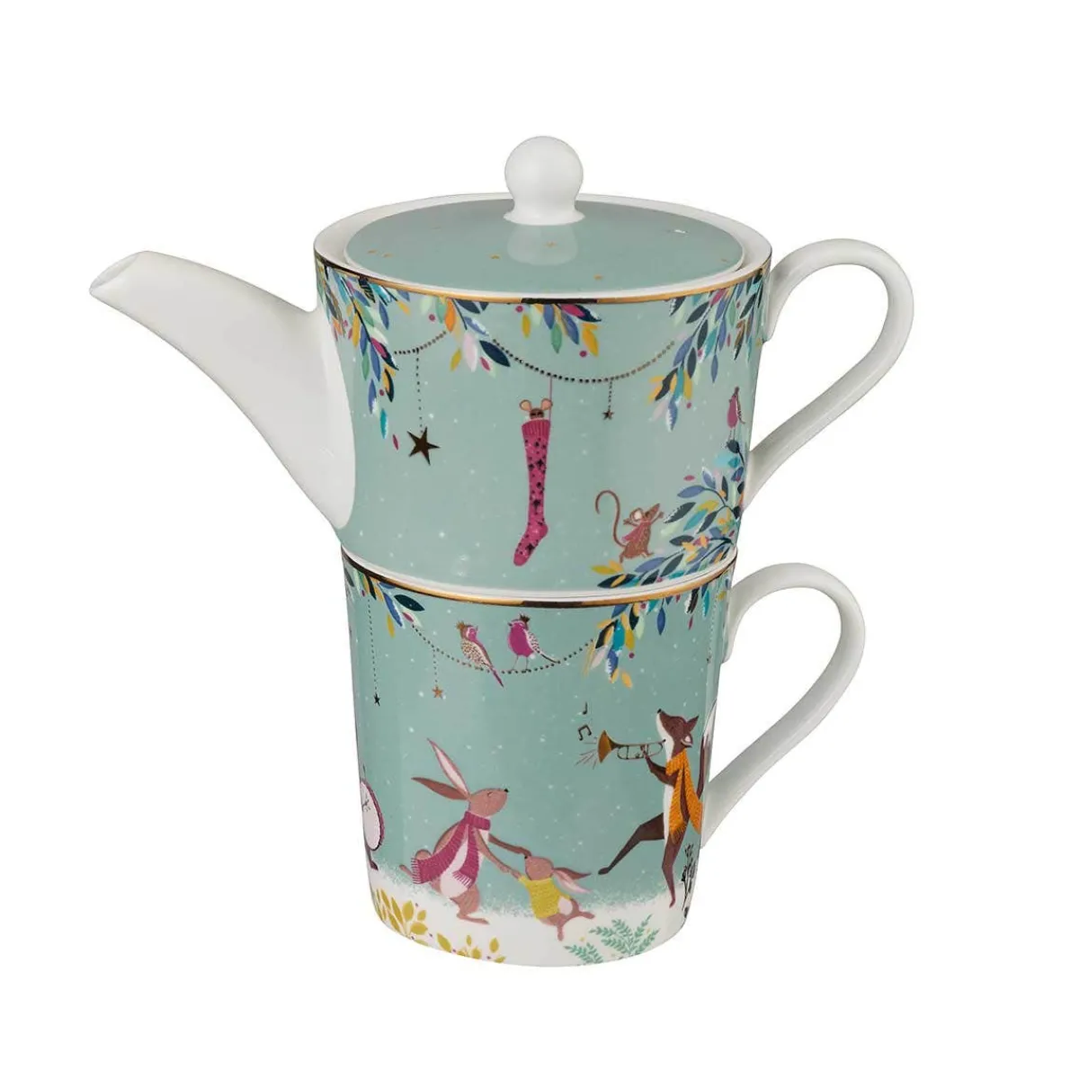 Portmeirion Woodland Tales Tea for One, Merry Band Best