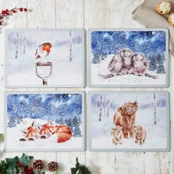 Pimpernel Wrendale Designs Large Winter Sky 4 Placemats Clearance