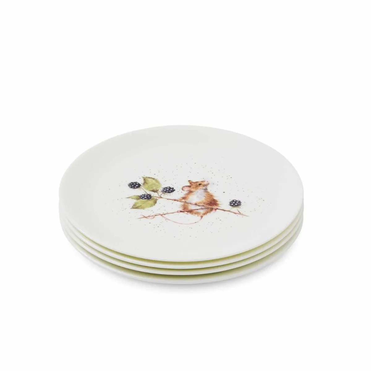 Royal Worcester Wrendale Designs Mouse Set of 4 Coupe Plates Discount