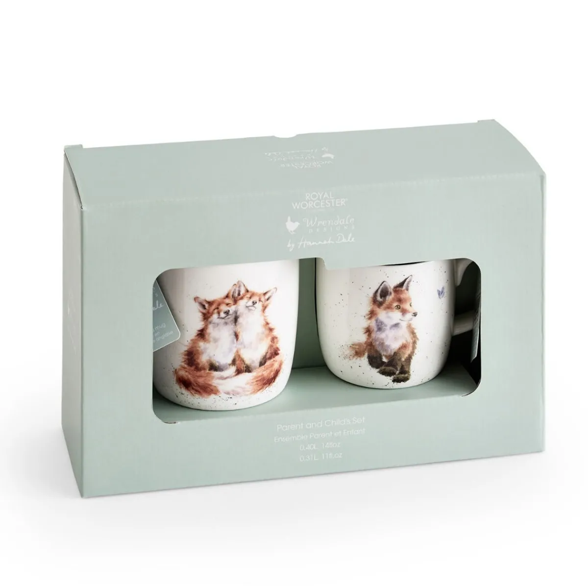 Royal Worcester Wrendale Designs Parent & Child Mug Gift Set Fashion