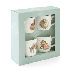 Royal Worcester Wrendale Designs Set Gift of 4 Mugs Outlet